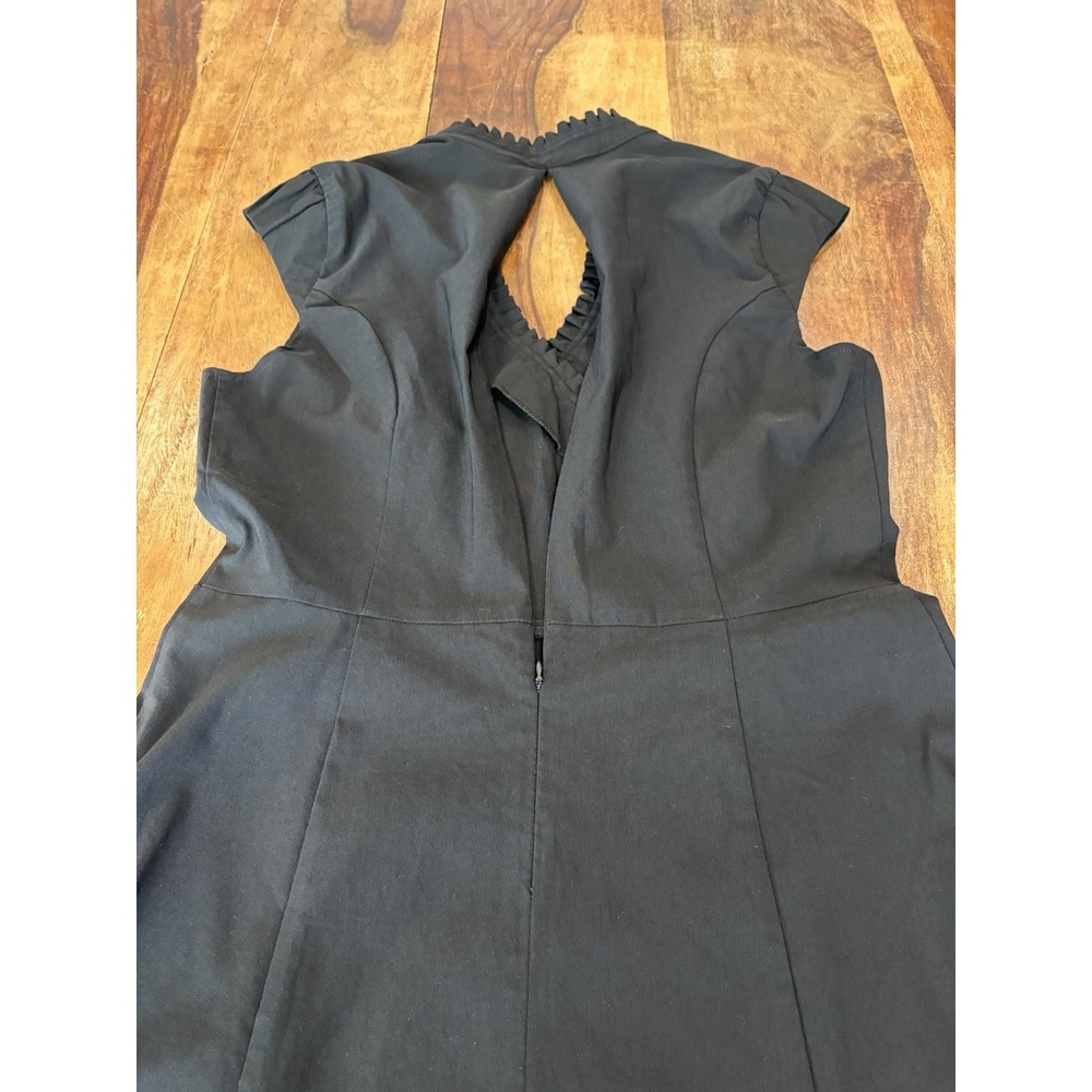 Vintage Y2K Le Chateau‎ Dress LBD black dress ruffled crossover whimsigoth sz XL - Picture 12 of 12